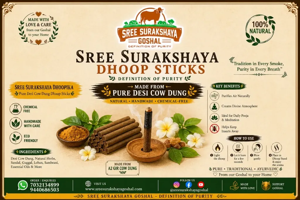 Desi Cow Dung Dhoopsticks - 1O sticks pack